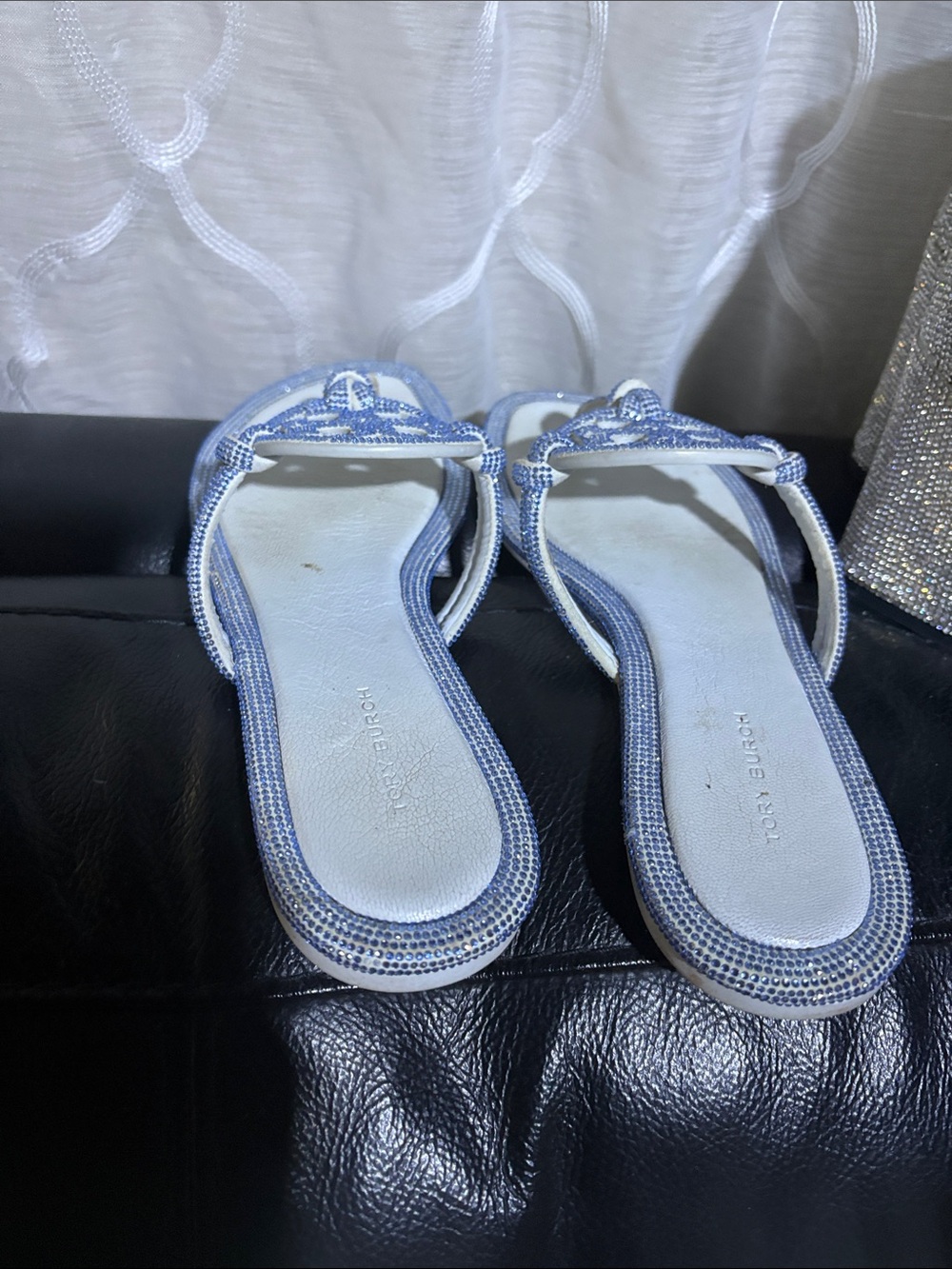 Tory Burch MILLER PAVÉ KNOTTED SANDAL- crystal Baby blue 💎Ju Ju Ice - Picture 9 of 12